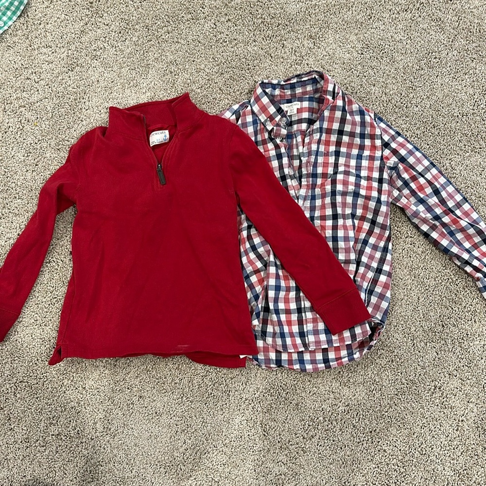 EUC Crewcuts button down & quarter zip combo